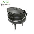 Südafrika schwarze Malerei Camping 3 Beine Pot Cast Iron Kessel